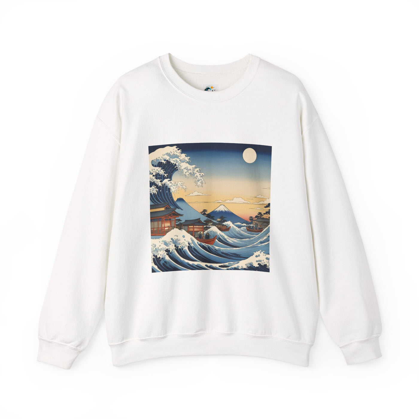 Great Wave Crewneck Sweatshirt - Hokusai Ukiyo-e Style