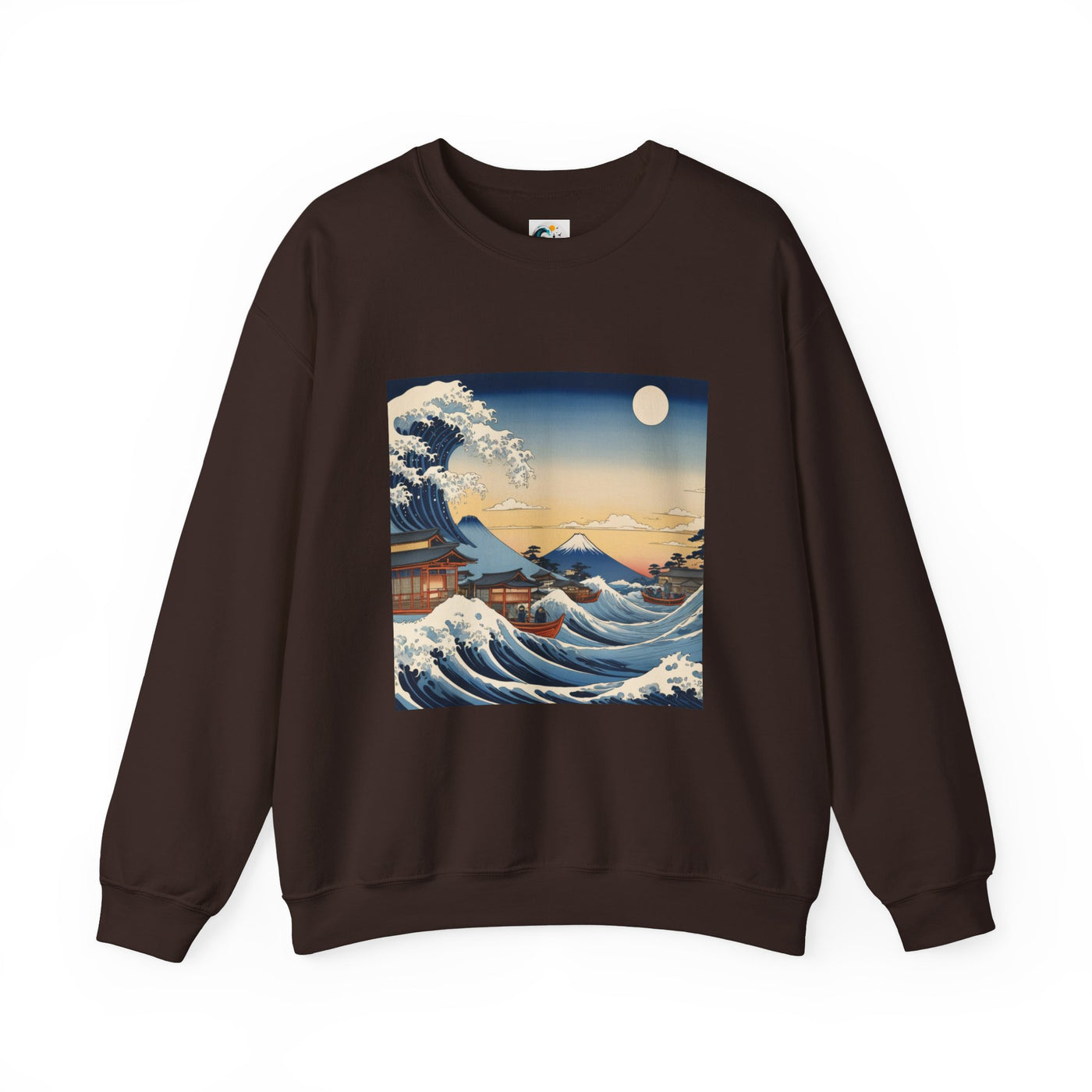 Great Wave Crewneck Sweatshirt - Hokusai Ukiyo-e Style