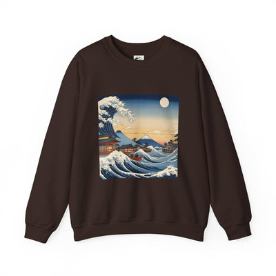 Great Wave Crewneck Sweatshirt - Hokusai Ukiyo-e Style