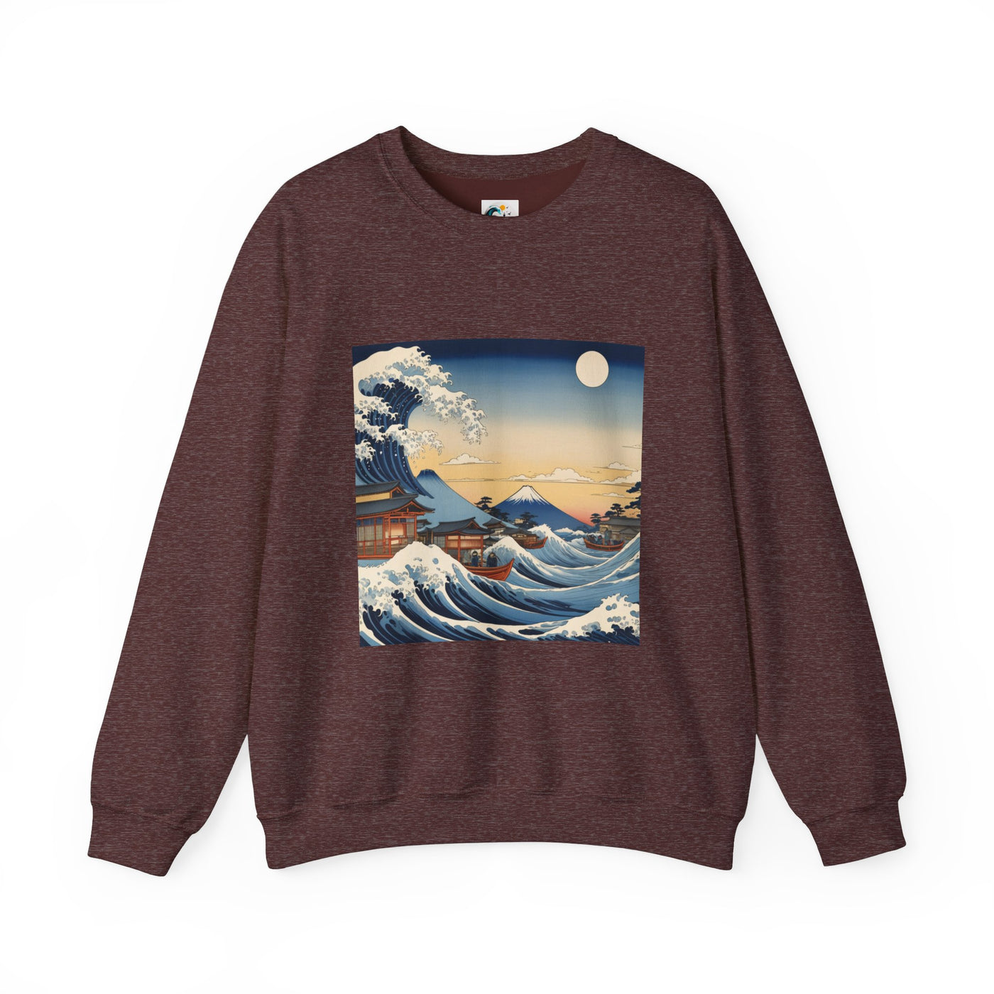 Great Wave Crewneck Sweatshirt - Hokusai Ukiyo-e Style