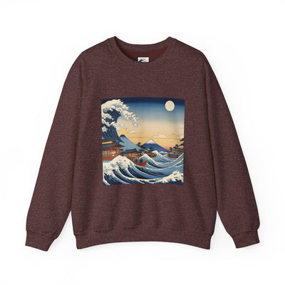 Great Wave Crewneck Sweatshirt - Hokusai Ukiyo-e Style