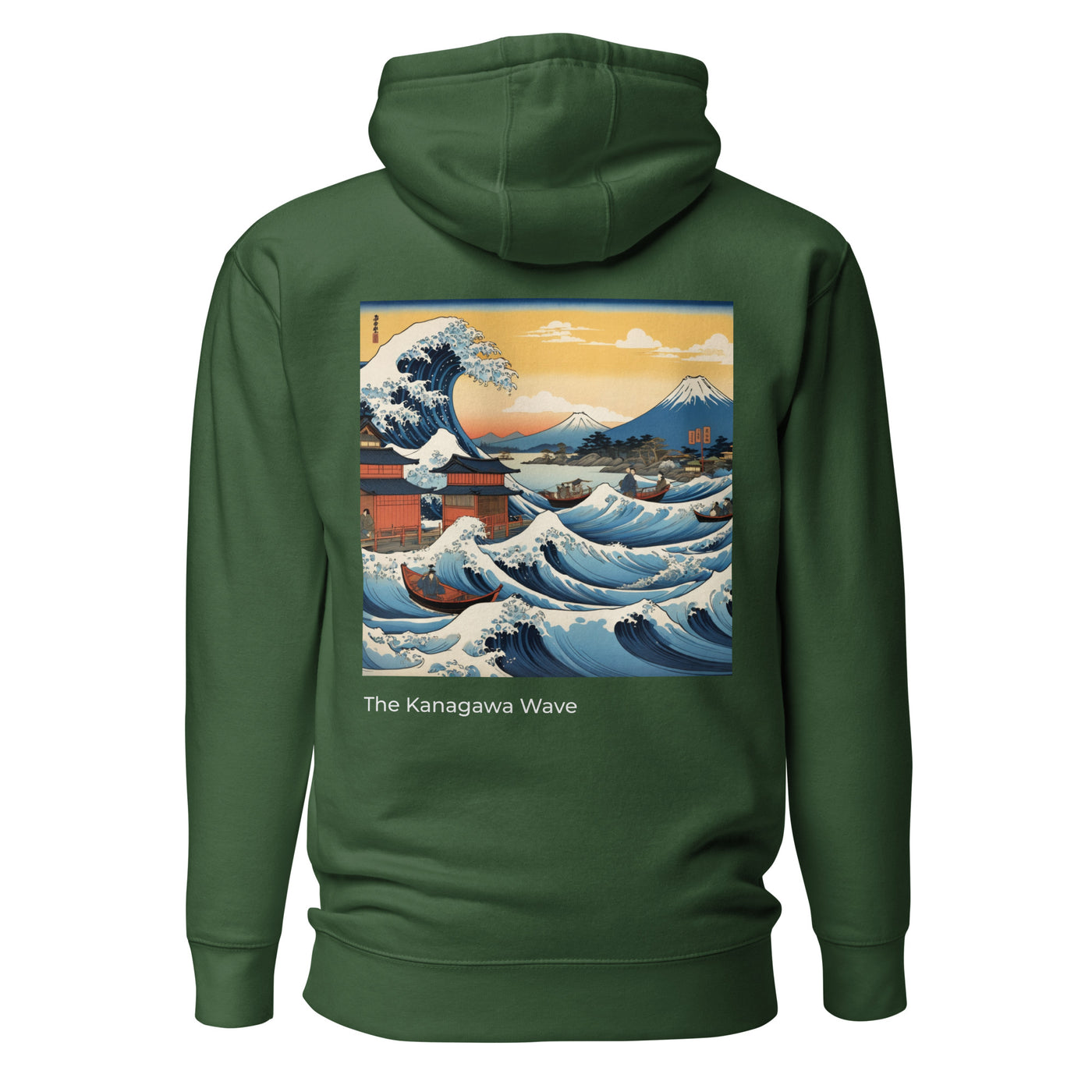 Kanawaga Wave Hoodie | Stylish Ocean Wave Back Print